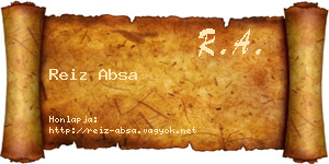 Reiz Absa névjegykártya
